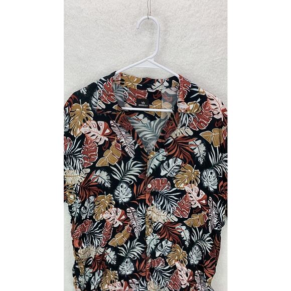 Breezy Men’s Size Large Hawaiian Shirt Short Sleeve Tropical Button Front Casual - Picture 3 of 12